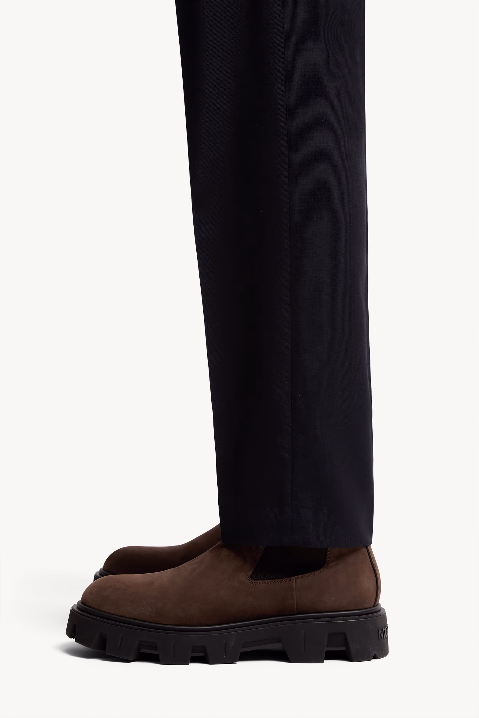 Wool Blend Gabardine Tailored Pants Men Dark Blue Moncler 4